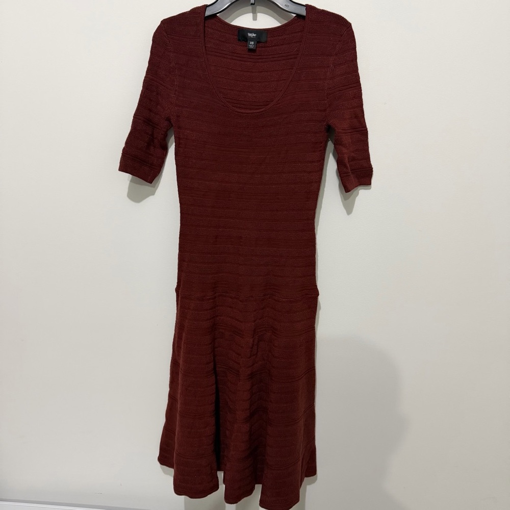 Mossimo Elegant Burgundy Knit Dress